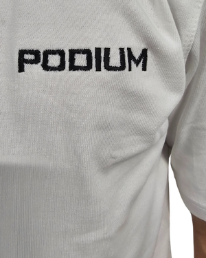 Onwards and Upwards x Podium Tee – White Extra Heavy