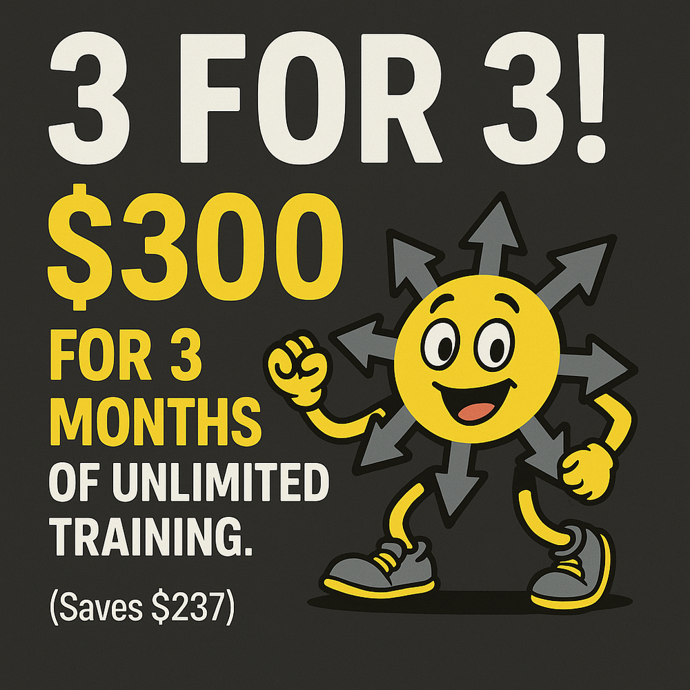 3 for 3! $300 for 3 Months of Unlimited Training